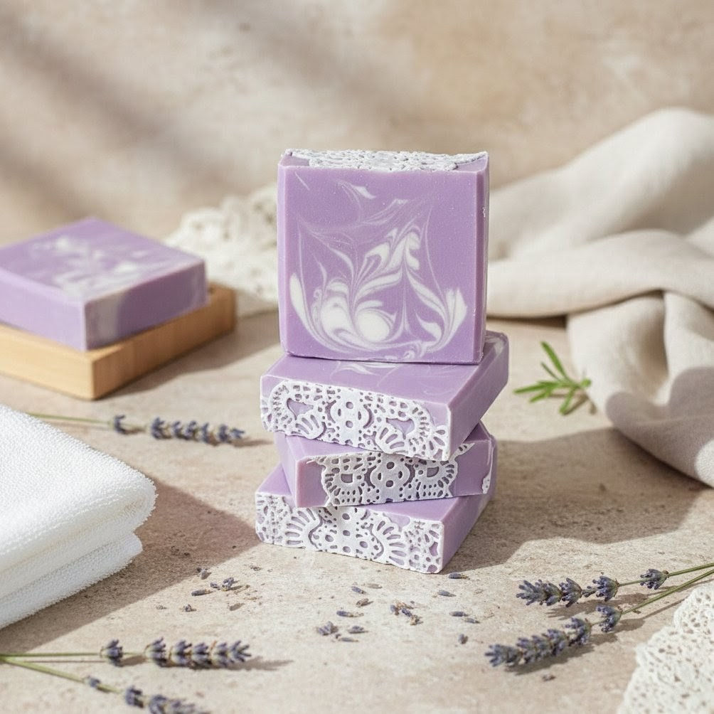 Lavender and Chamomile Cold Process Soap.