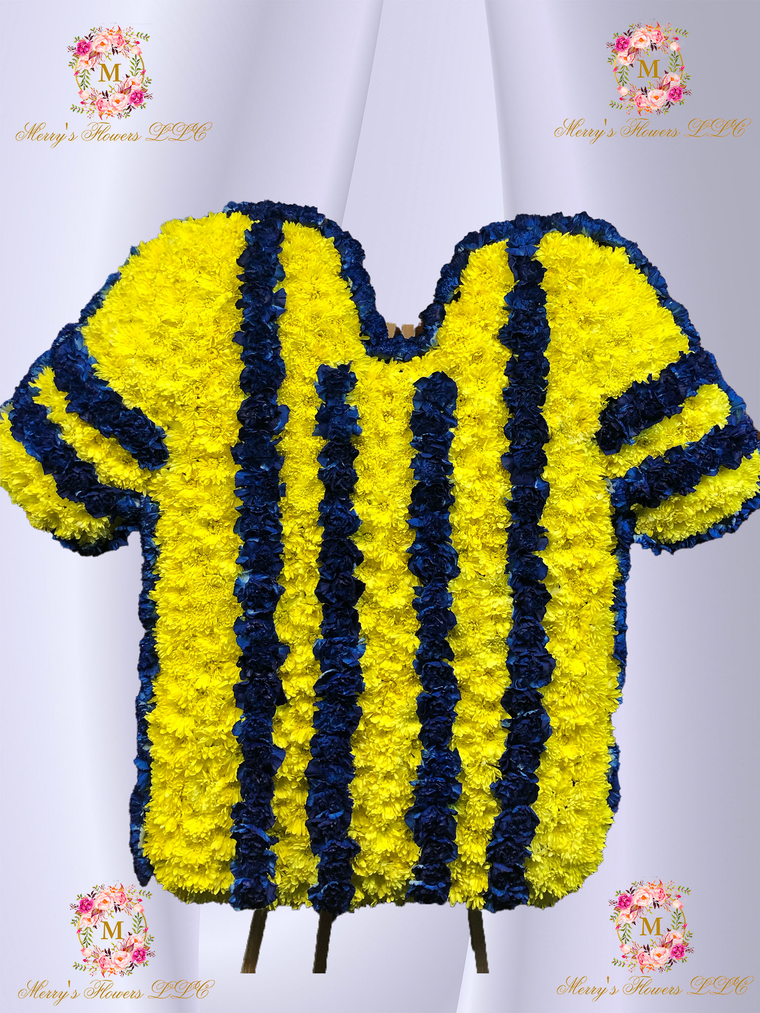 Yellow & Blue Stripes Shirt Figure┃Funeral Wreath