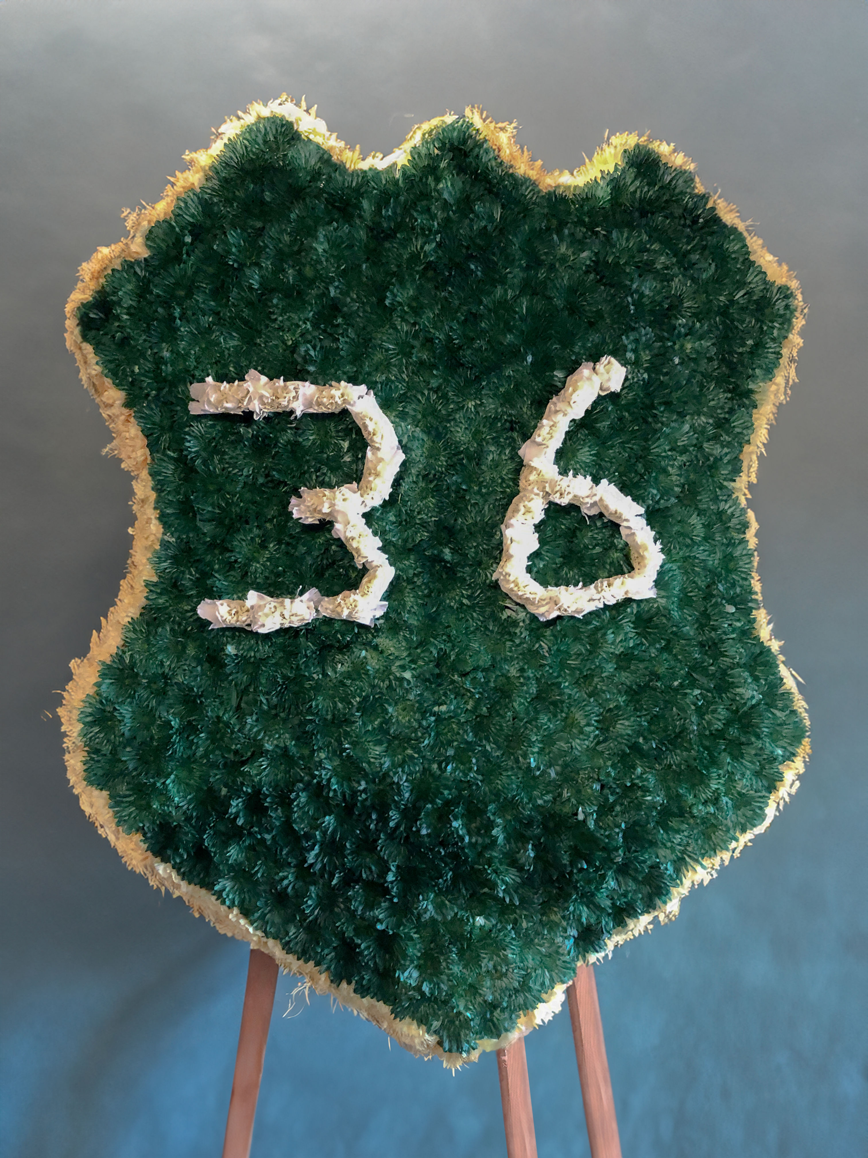 Highway 36 Memorial Shield Funeral Floral Arrangement