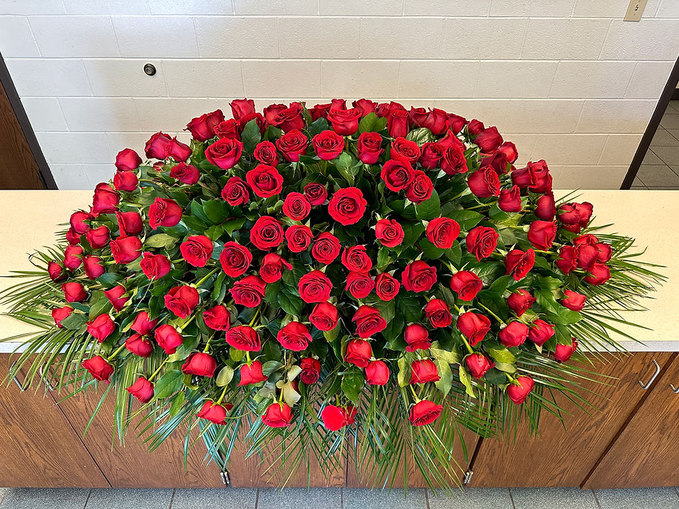 Thumbnail: Timeless Red Rose Casket Spray 200