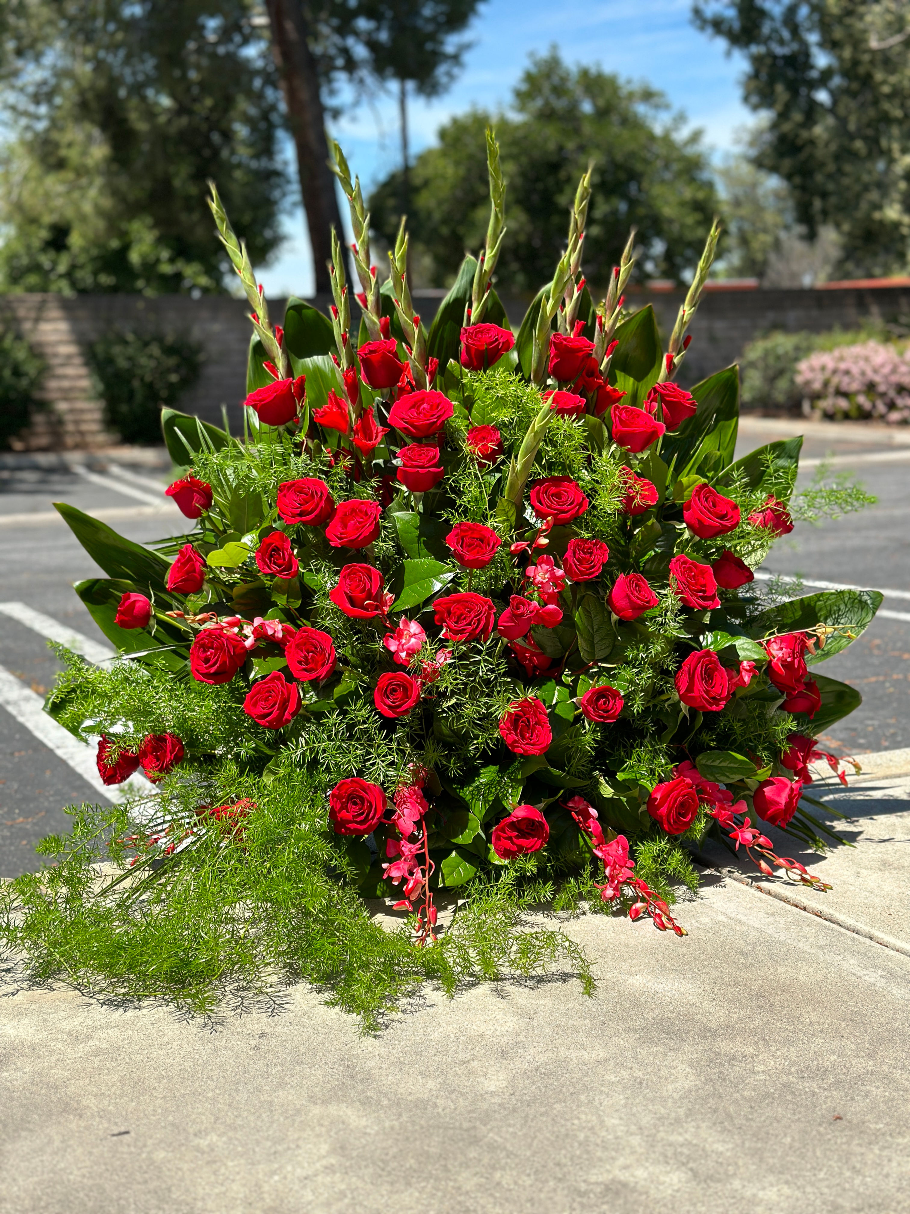 Red Roses Basket
