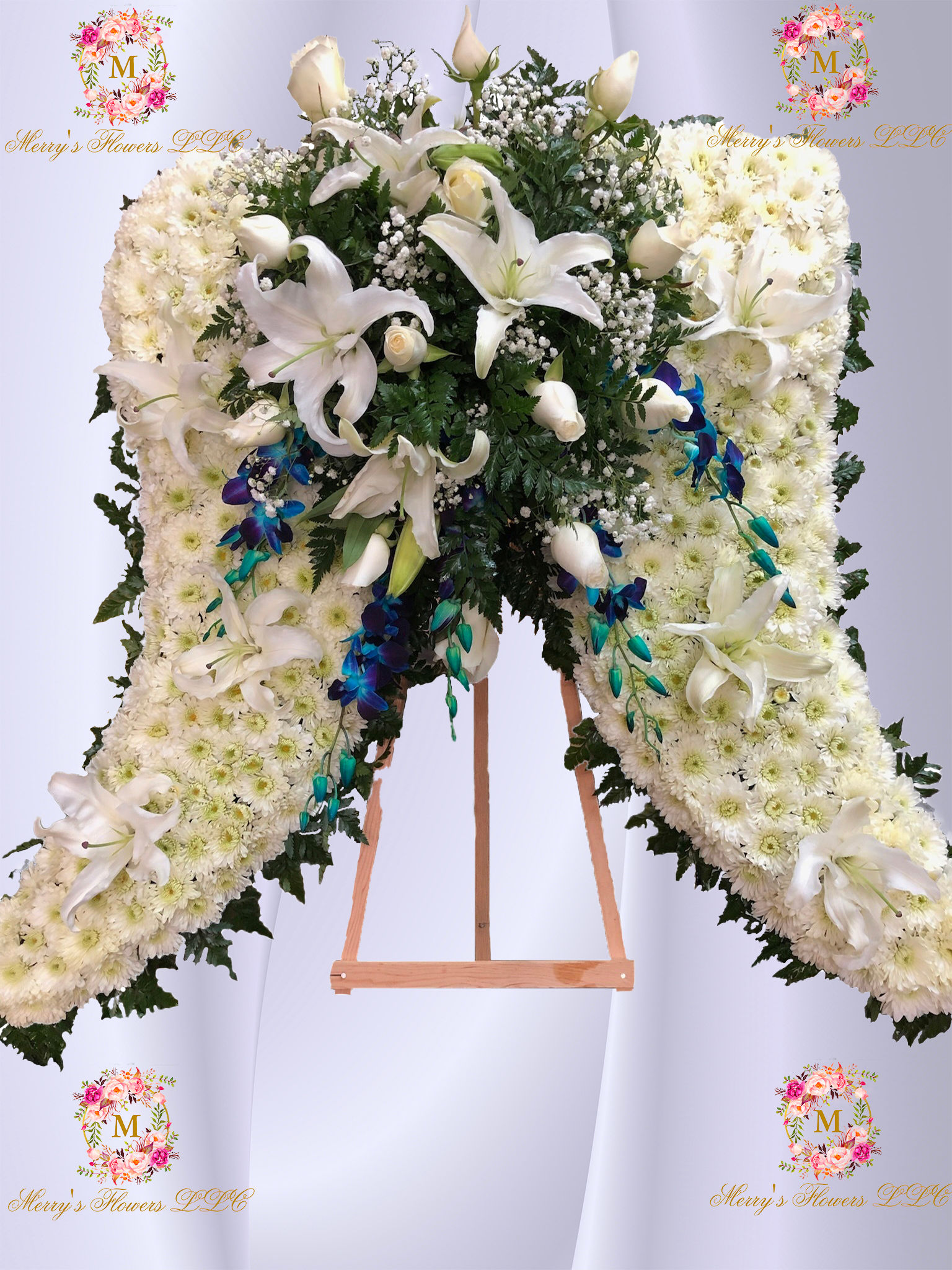 Eternal Serenity Angel Wings Floral Tribute