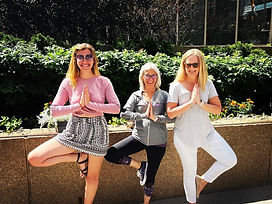Alex, Gretchen, and Leanne in Canada Toronto - Tree pose - Community IRL - Nature - Commun