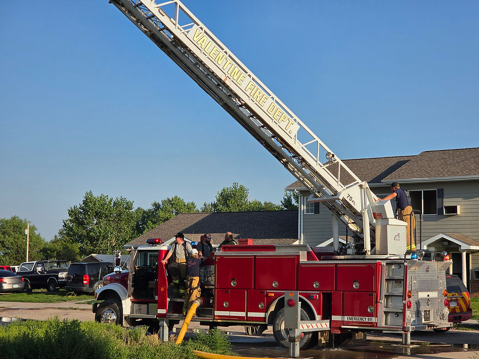 Valentine responded with a tanker and their ladder truck