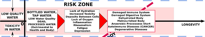 Risk Zone by drinking processed water