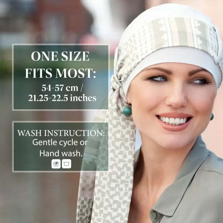 Thumbnail: Yanna Ivory Green Aloe Easy-Tie Chemo Headscarf