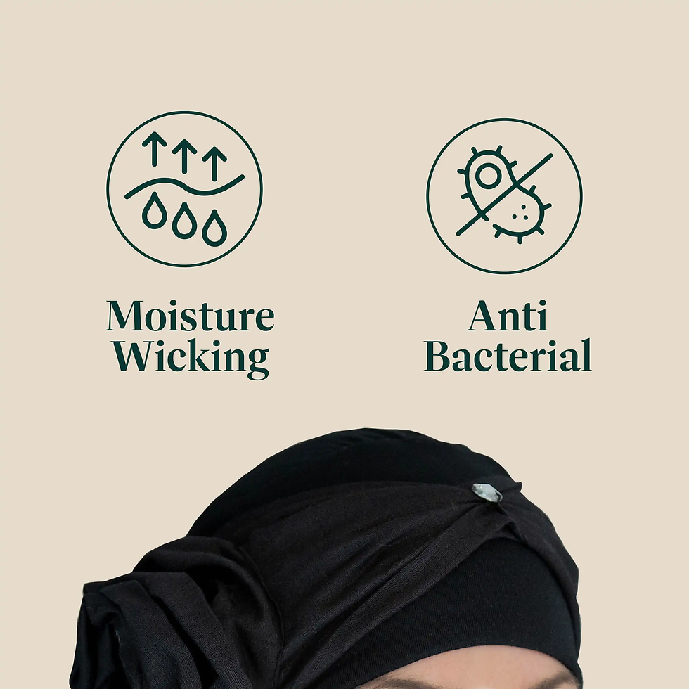 Thumbnail: black chemo hat material information