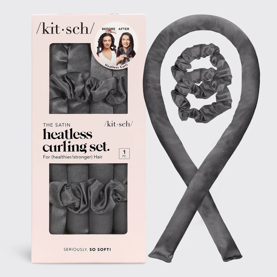 Thumbnail: Kitsch Heatless Curling Set - Charcoal
