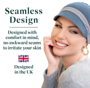 Thumbnail: Katia Grey & Silver Reversible Chemo Sun Hat with SPF 50+