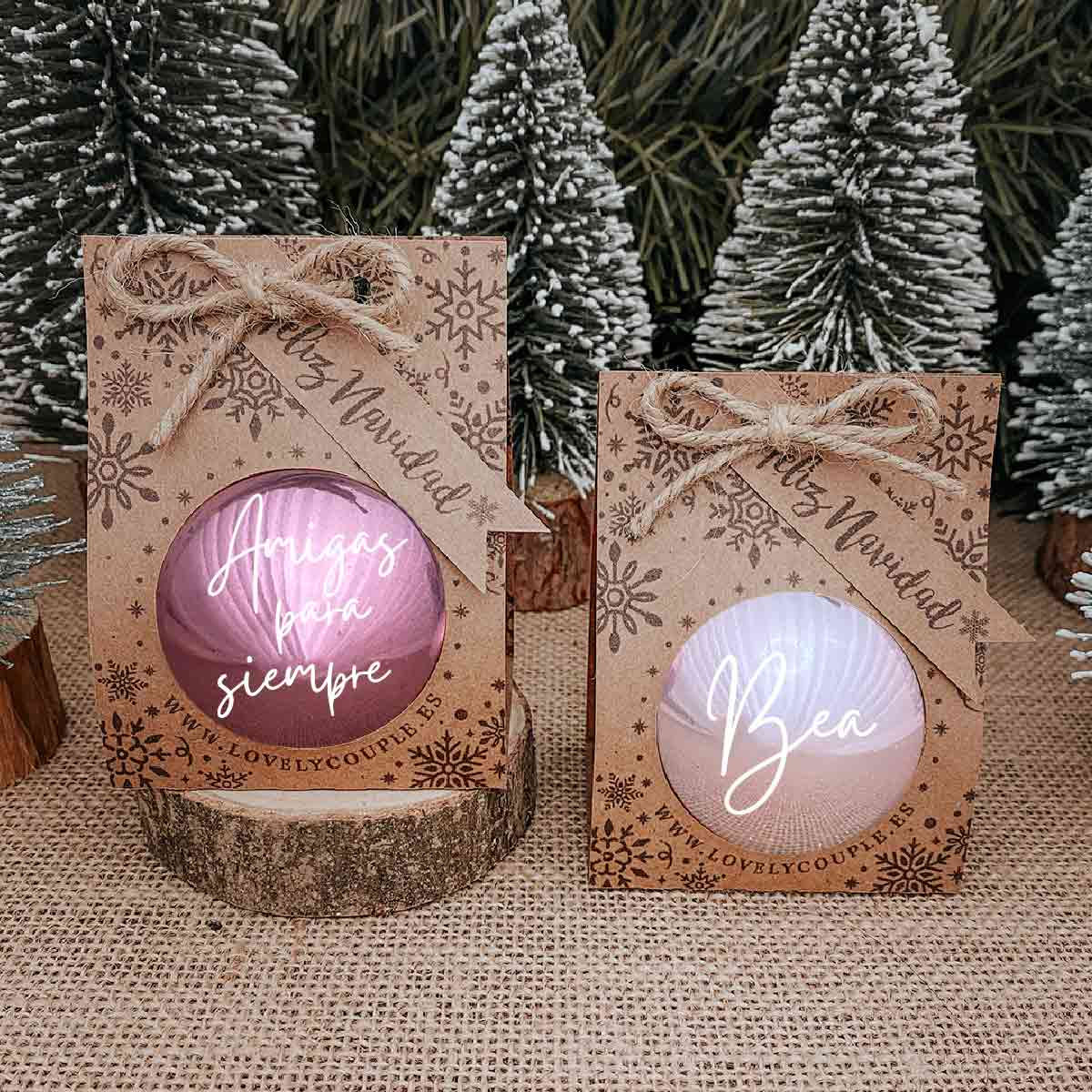 Rosa bola de navidad personalizada