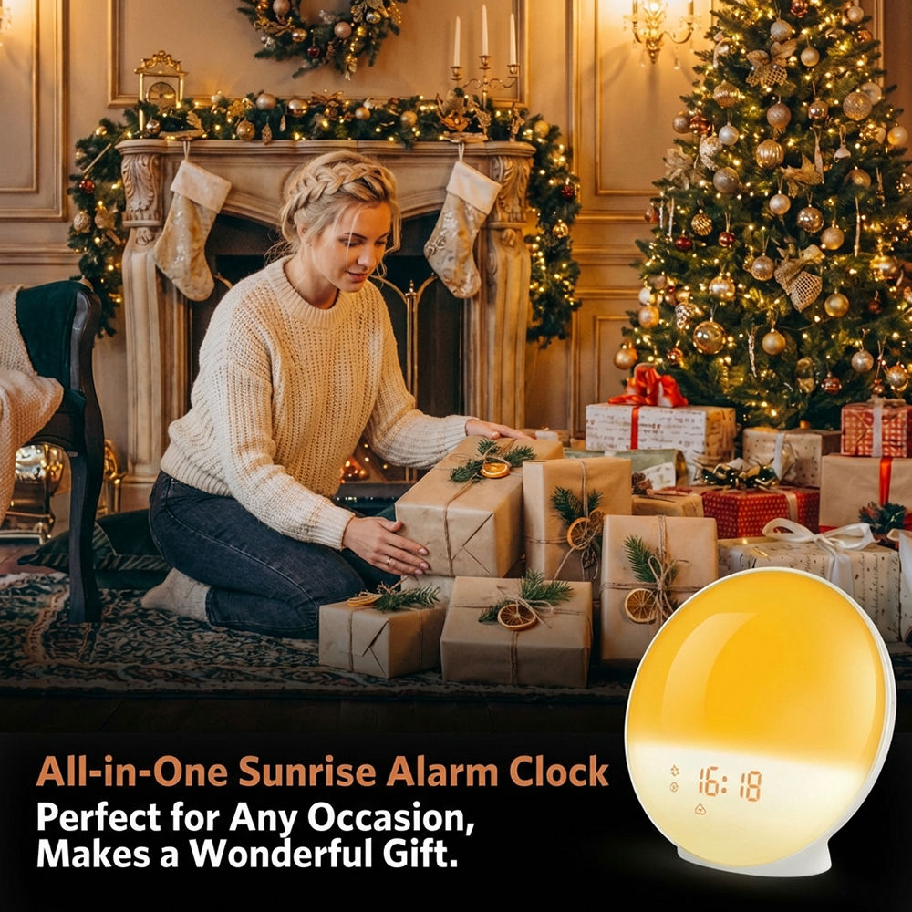 Sunrise Wake Up Light Alarm Clock – Bluetooth App Controlled