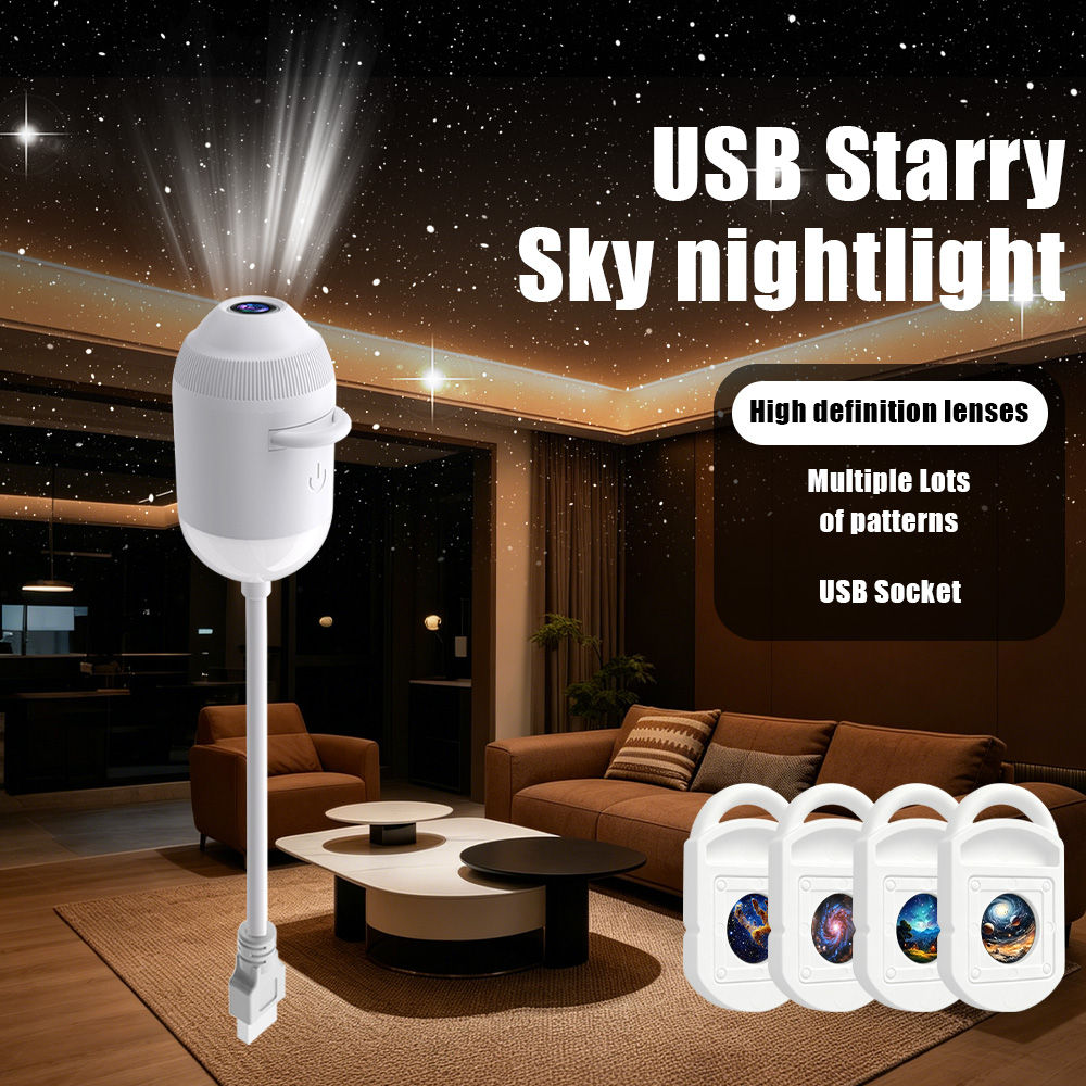 USB Starry Sky Galaxy Projector Light – Bedroom & Car Night Light