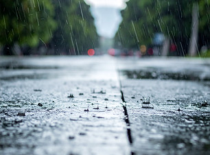 Road in a rainy day