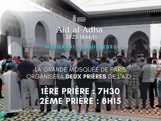 Heure de la prière de l'Aïd à la Grande Mosquée de Paris
