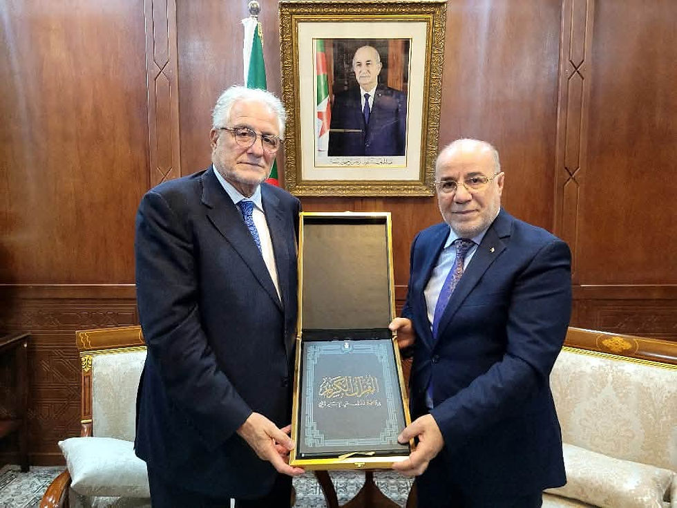 Le recteur reçu par Dr Youcef Belmehdi, ministre algérien des Affaires religieuses et des Wakfs