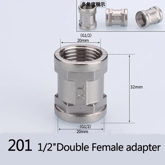Thumbnail: 1/2" 3/4" BSP Female Male Thread Tee Type Reducing Stainless Steel Elbow 