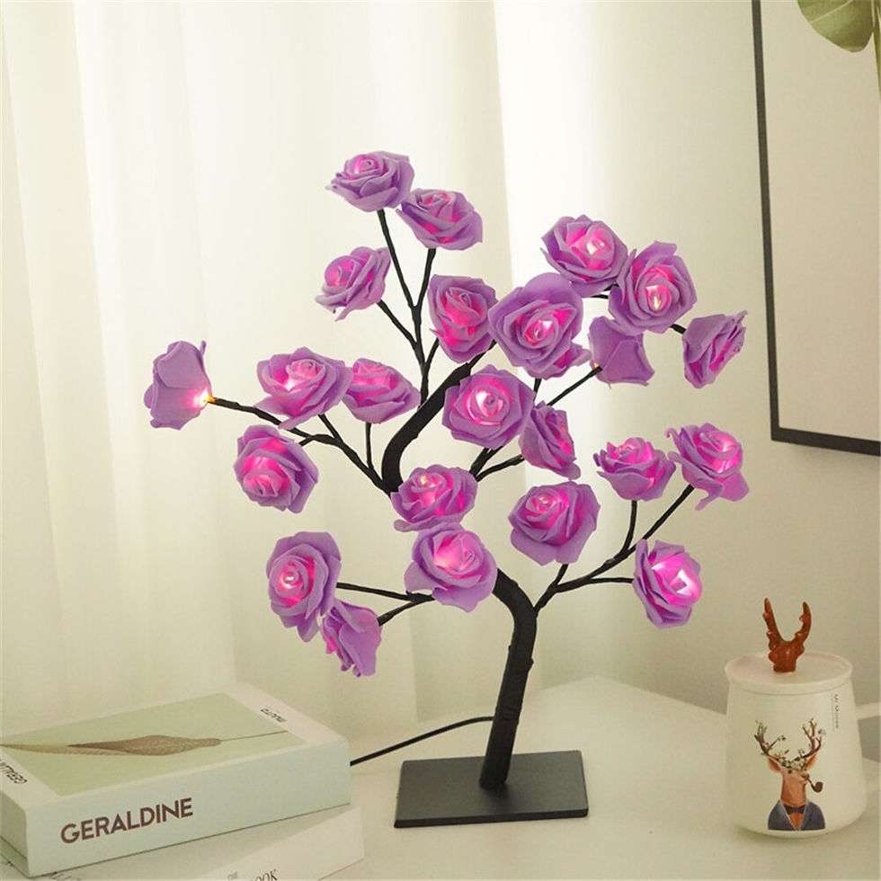 Thumbnail: LED Rose Flowers Table Lamp Christmas Tree Fairy Lights Maple Leaf Night Lights 