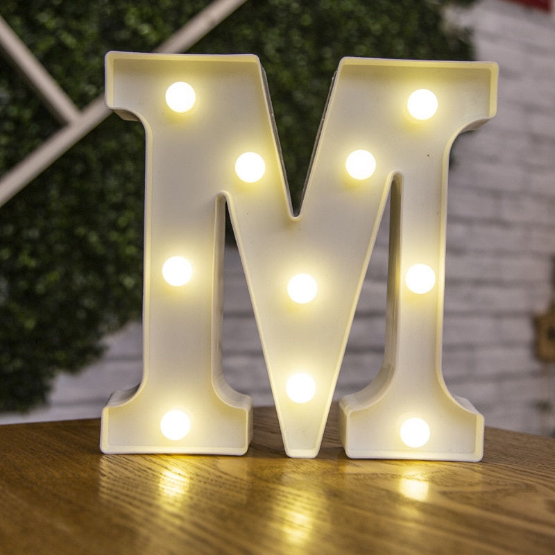 Thumbnail: Decorative Letters Alphabet Letter LED Lights Luminous Number Lamp 
