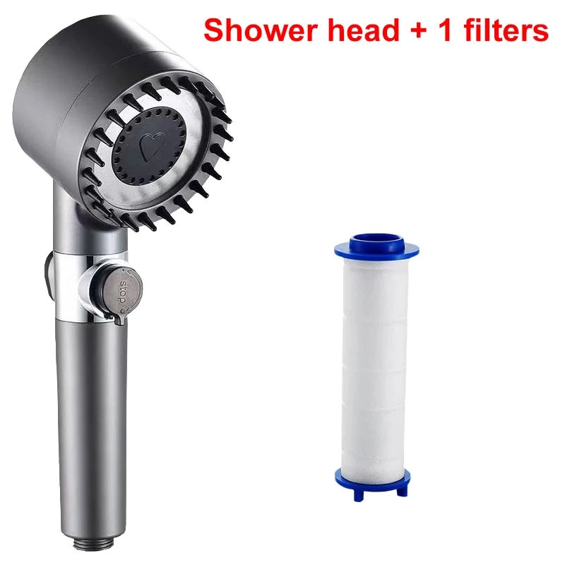 Thumbnail: 4 Modes Shower Head High Pressure Showerhead One-Key Stop Water Massage Shower 