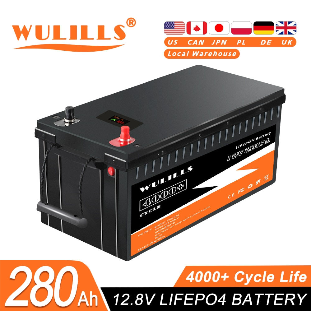 New 12V 280Ah LiFePO4 Battery Pack Lithium Iron Phosphate Bulit-in BMS
