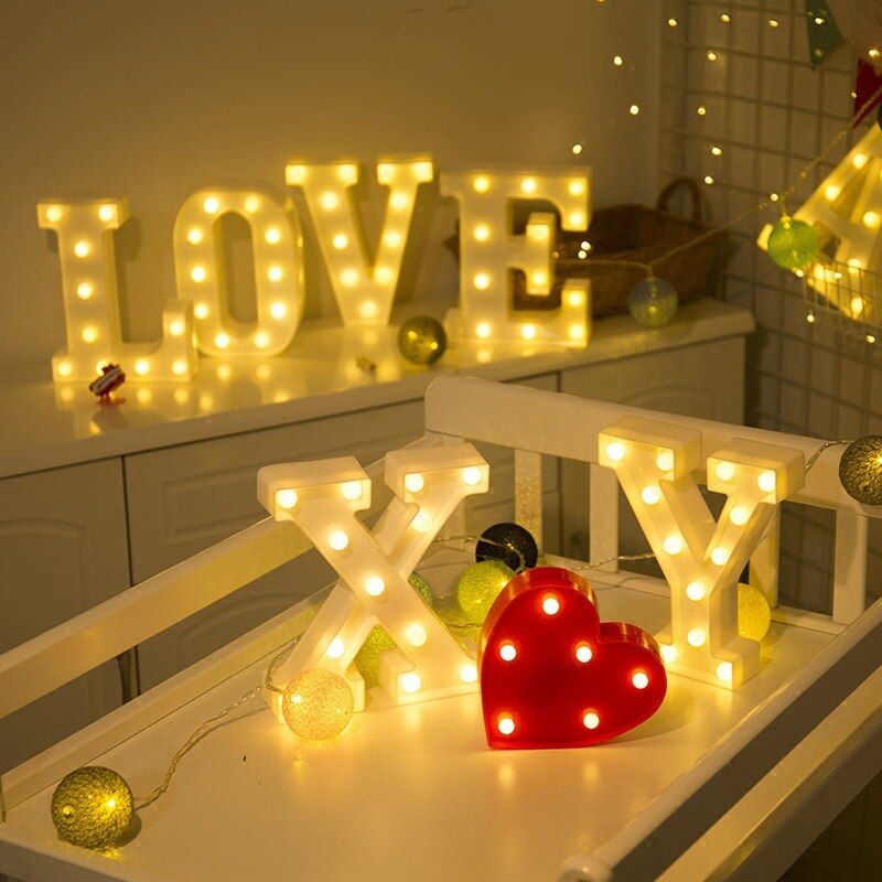 Thumbnail: Decorative Letters Alphabet Letter LED Lights Luminous Number Lamp 