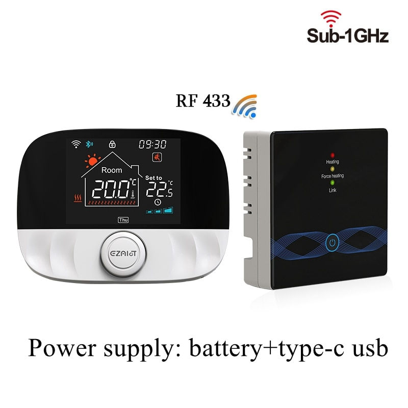 Thumbnail: RF433 Wireless Thermostat WiFi for Floor Heating Water Gas Boiler Home Room Tuya