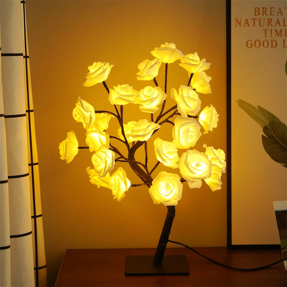 Thumbnail: LED Rose Flowers Table Lamp Christmas Tree Fairy Lights Maple Leaf Night Lights 
