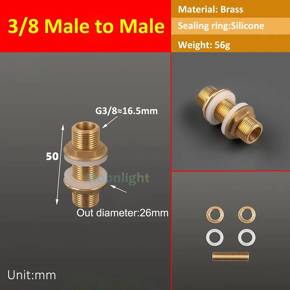 Thumbnail: Brass Water Tank Connector 1/4" 3/8" 1/2" 3/4" BSP Threaded Male Female Pipe 