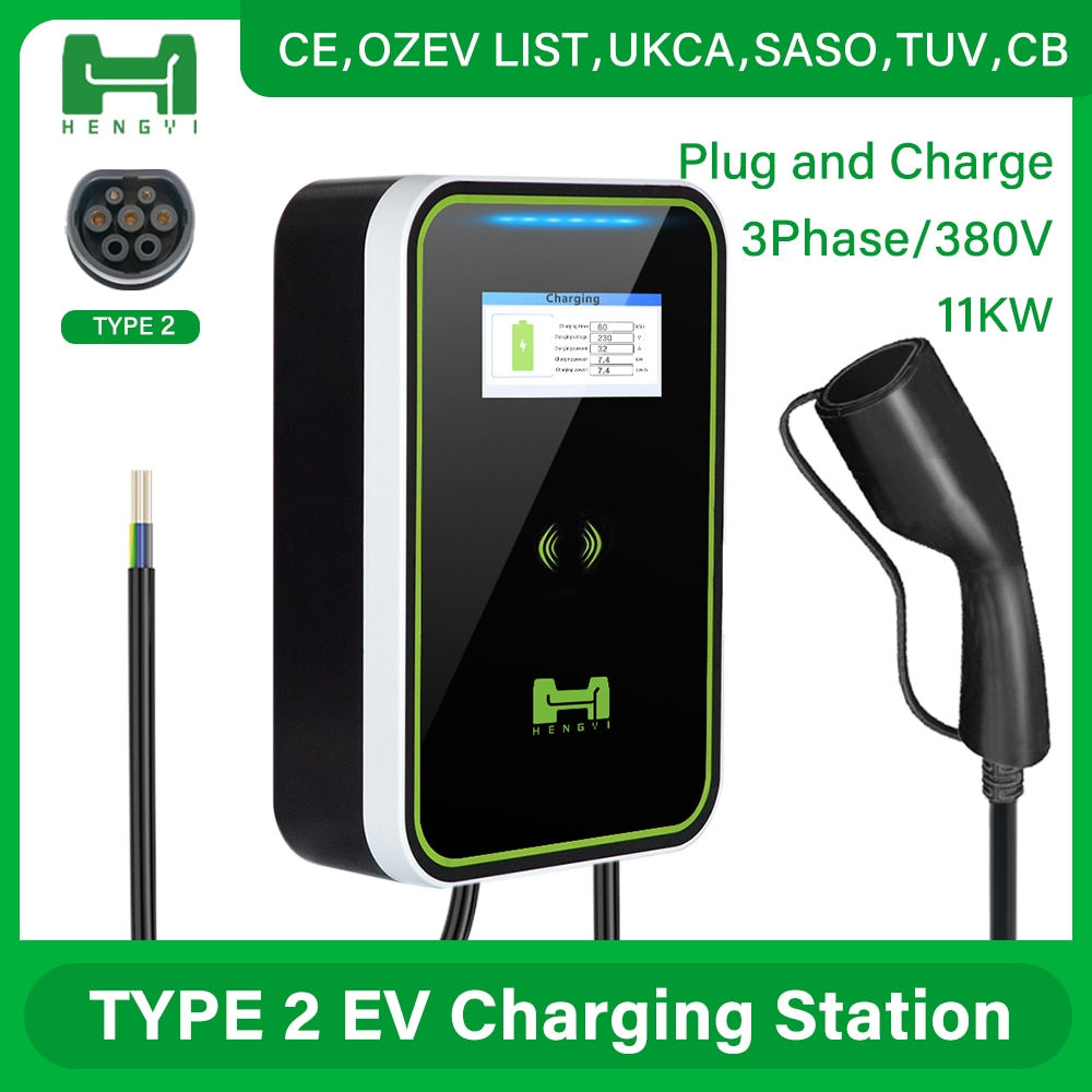 Wallbox 16A 3Phase Level 2 AC Ev Charger 11kw Evse Charger Portable Charger