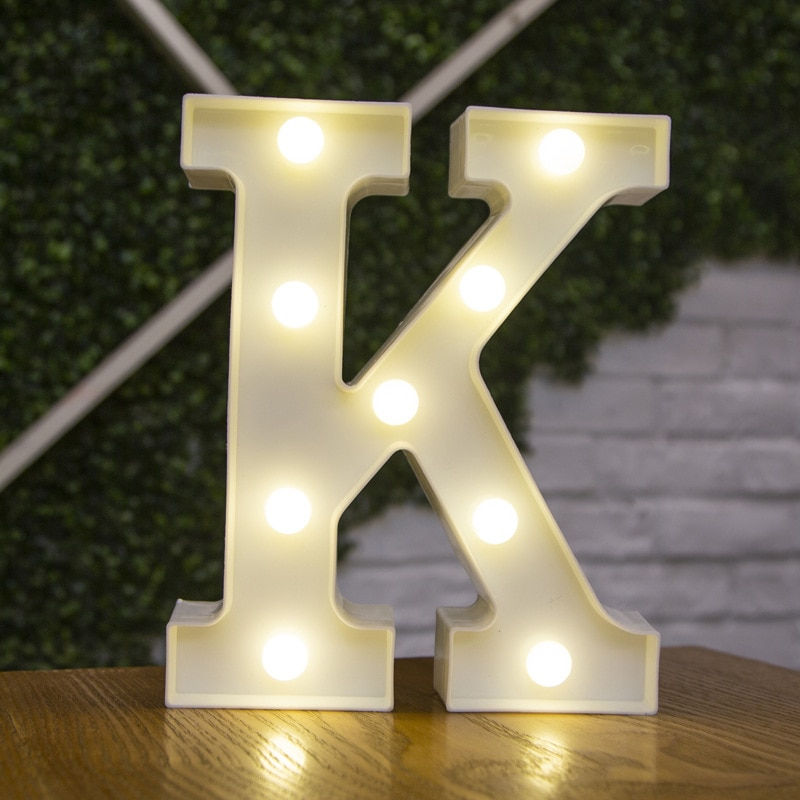 Thumbnail: Decorative Letters Alphabet Letter LED Lights Luminous Number Lamp 