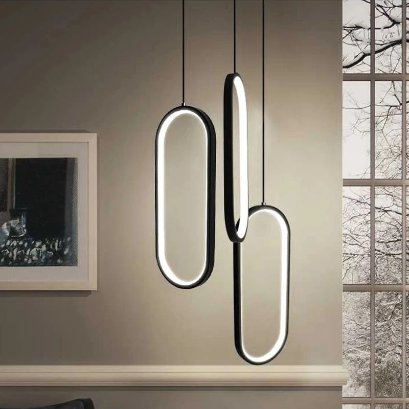 Black/White led pendant lights modern design living room restaurant kitchen 