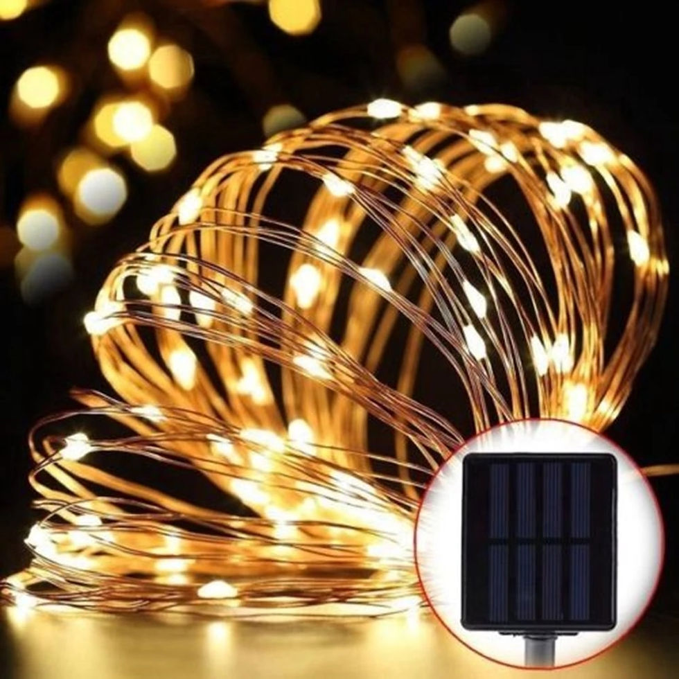 Thumbnail: LED Solar Light String Outdoor Waterproof Christmas Decoration 100led Crystal