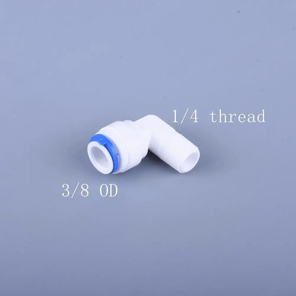 Thumbnail: L Type Hose Fitting Pipe RO Filter System Fittings Water Attachment Threaded 