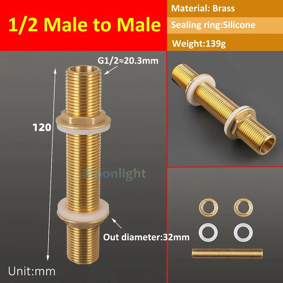 Thumbnail: Brass Water Tank Connector 1/4" 3/8" 1/2" 3/4" BSP Threaded Male Female Pipe 
