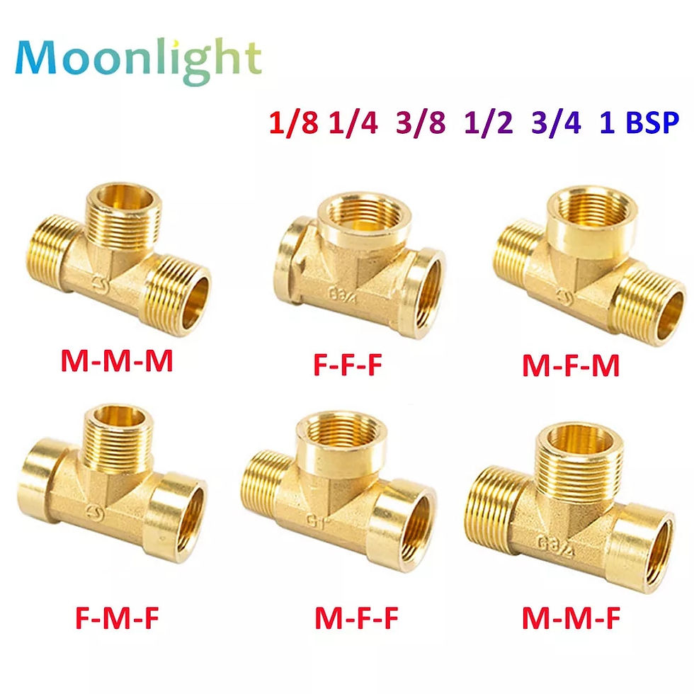 Thumbnail: Pneumatic Plumbing Brass Pipe Fitting Male/Female Thread 1/8" 1/4" 3/8" 