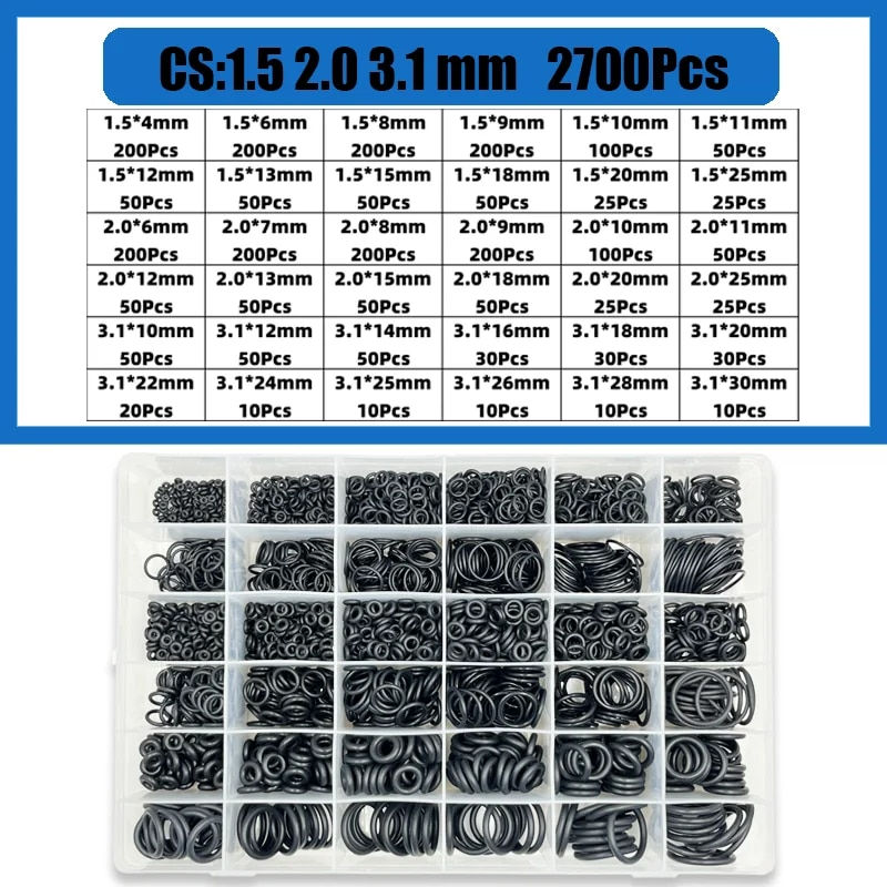 Thumbnail: Black Nitrile O-ring Rubber Washer NBR O Ring Sealing Gasket   