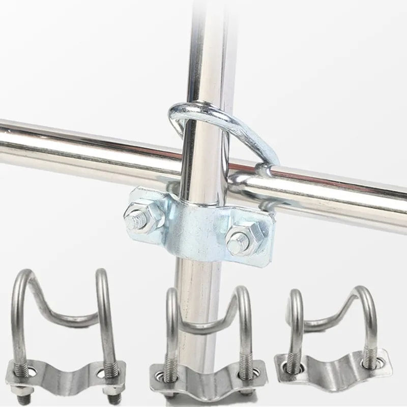 Thumbnail: 304&GALV 20 25 32 40 Pipe Clamp Tube Plumbing Cross Clamp Stainless 