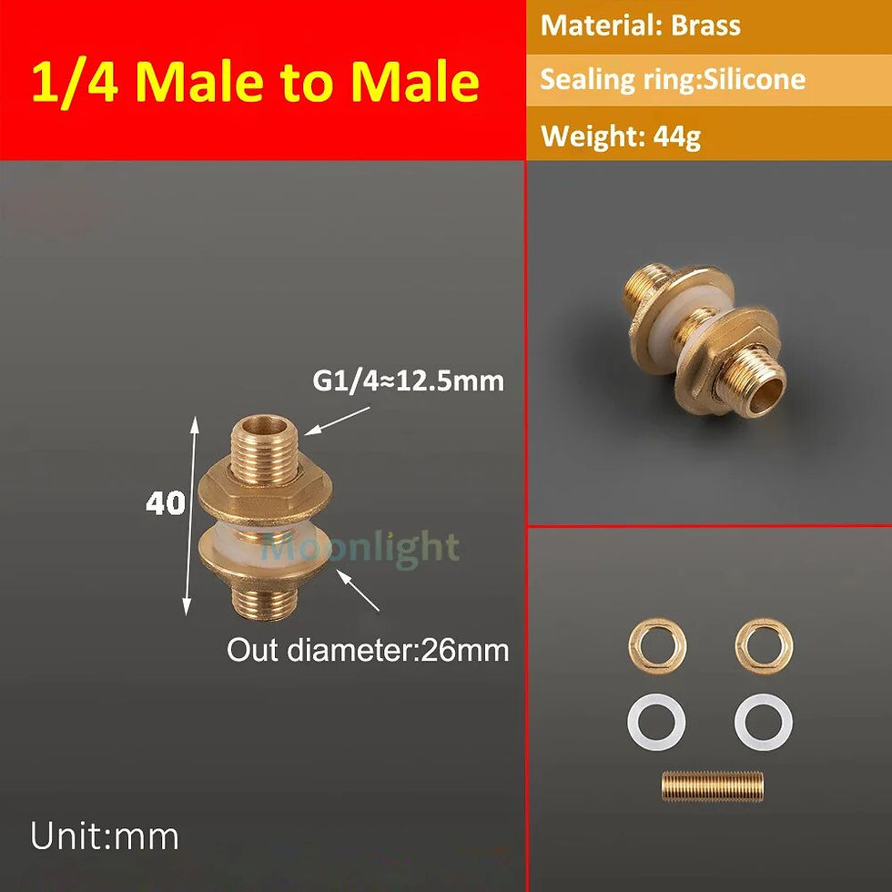 Thumbnail: Brass Water Tank Connector 1/4" 3/8" 1/2" 3/4" BSP Threaded Male Female Pipe 