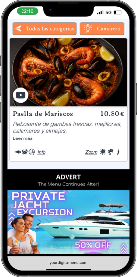 Your Menu - mobile mockup
