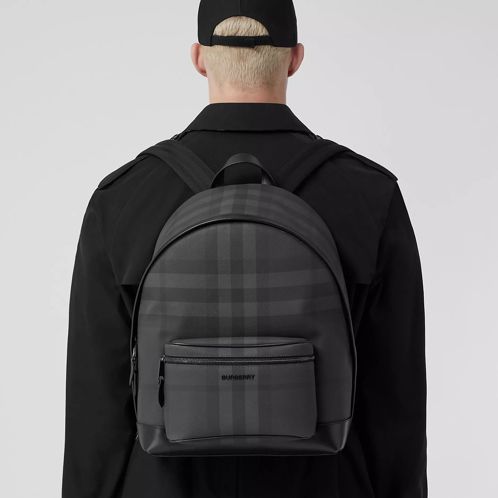 Thumbnail: Charcoal Check and Leather Backpack