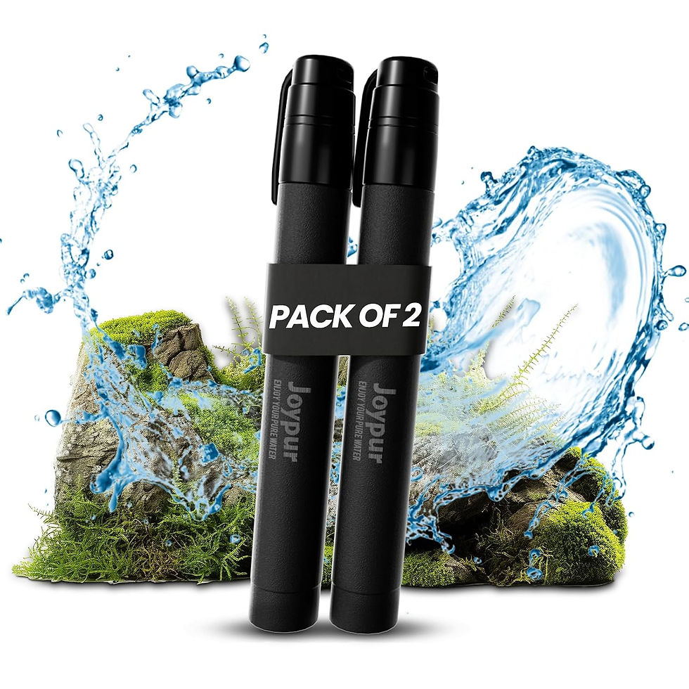 Pack de 2 pailles filtrantes Joypur noires avec eau jaillissante
