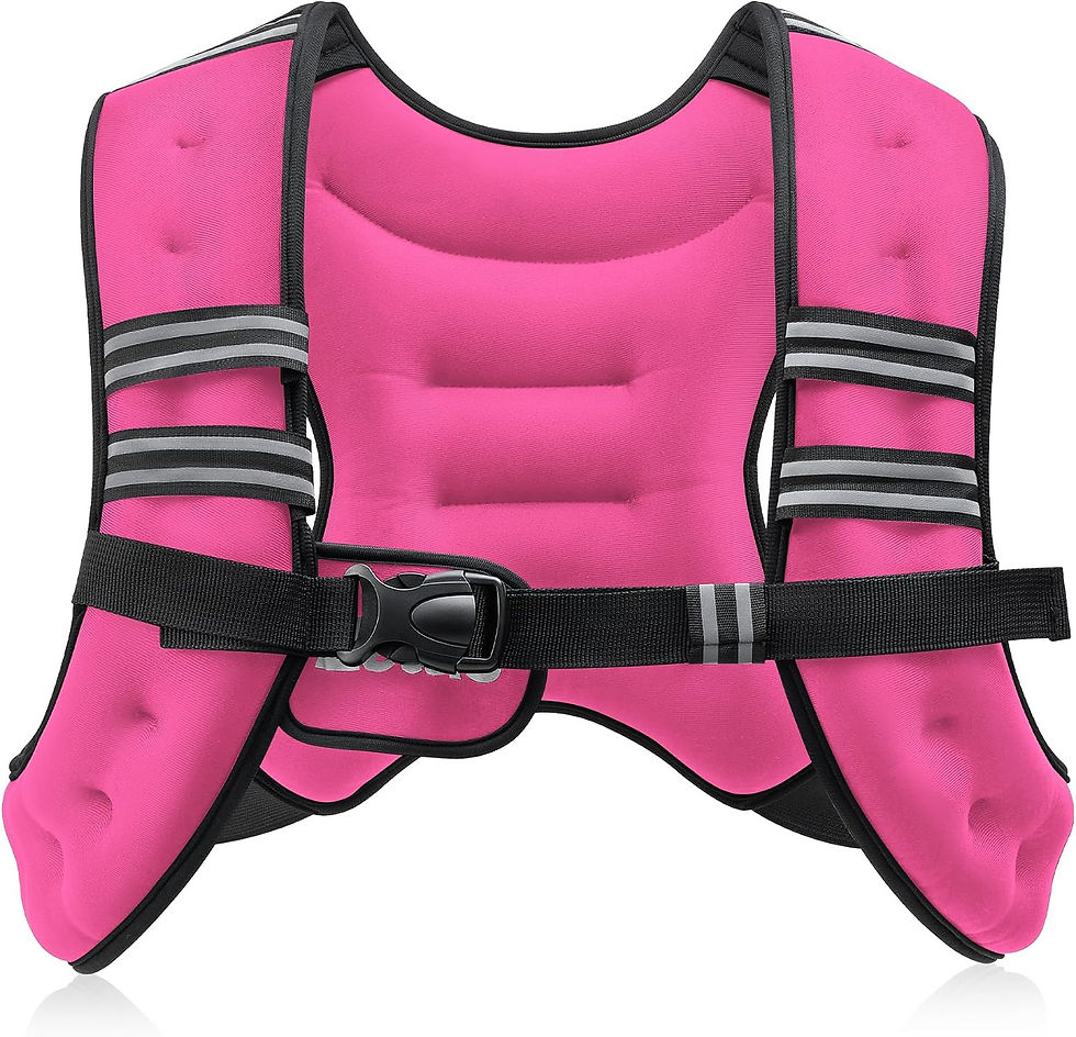 Miniature : Gilet lesté ZELUS rose avec bandes réfléchissantes et boucle.