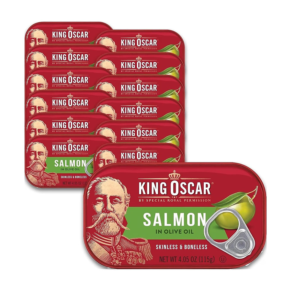 Thumbnail: Paquet de 12 saumons King Oscar à l'huile d'olive pour kits de survie
