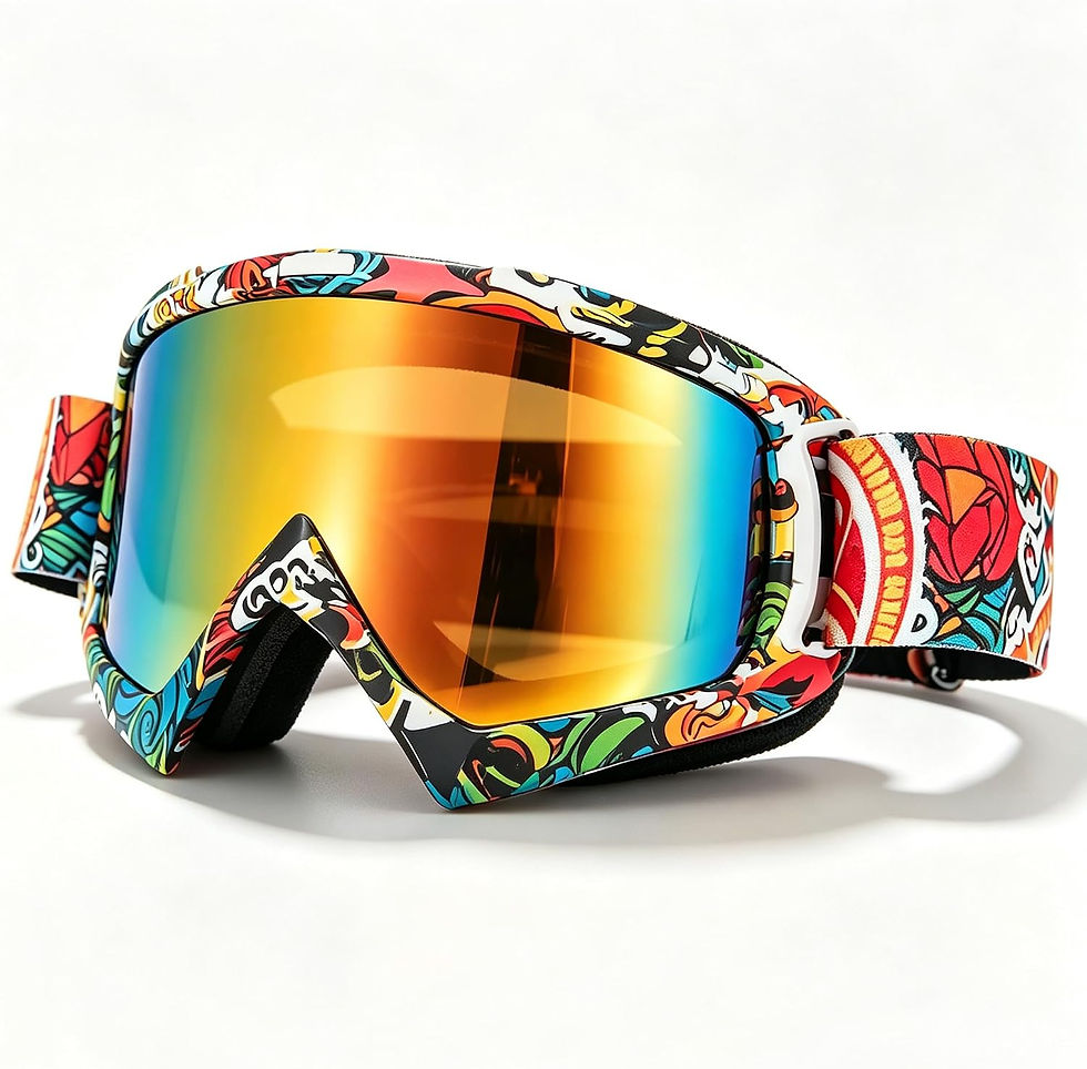 Thumbnail: Lunettes de protection UV moto tout-terrain à motif graffiti