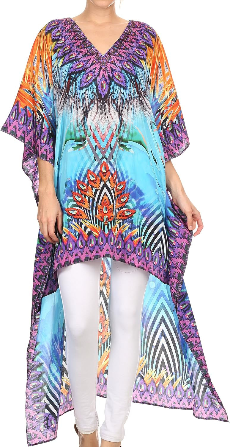 Miniature : Caftan Sakkas Laisson fluide à col en V et motifs strass