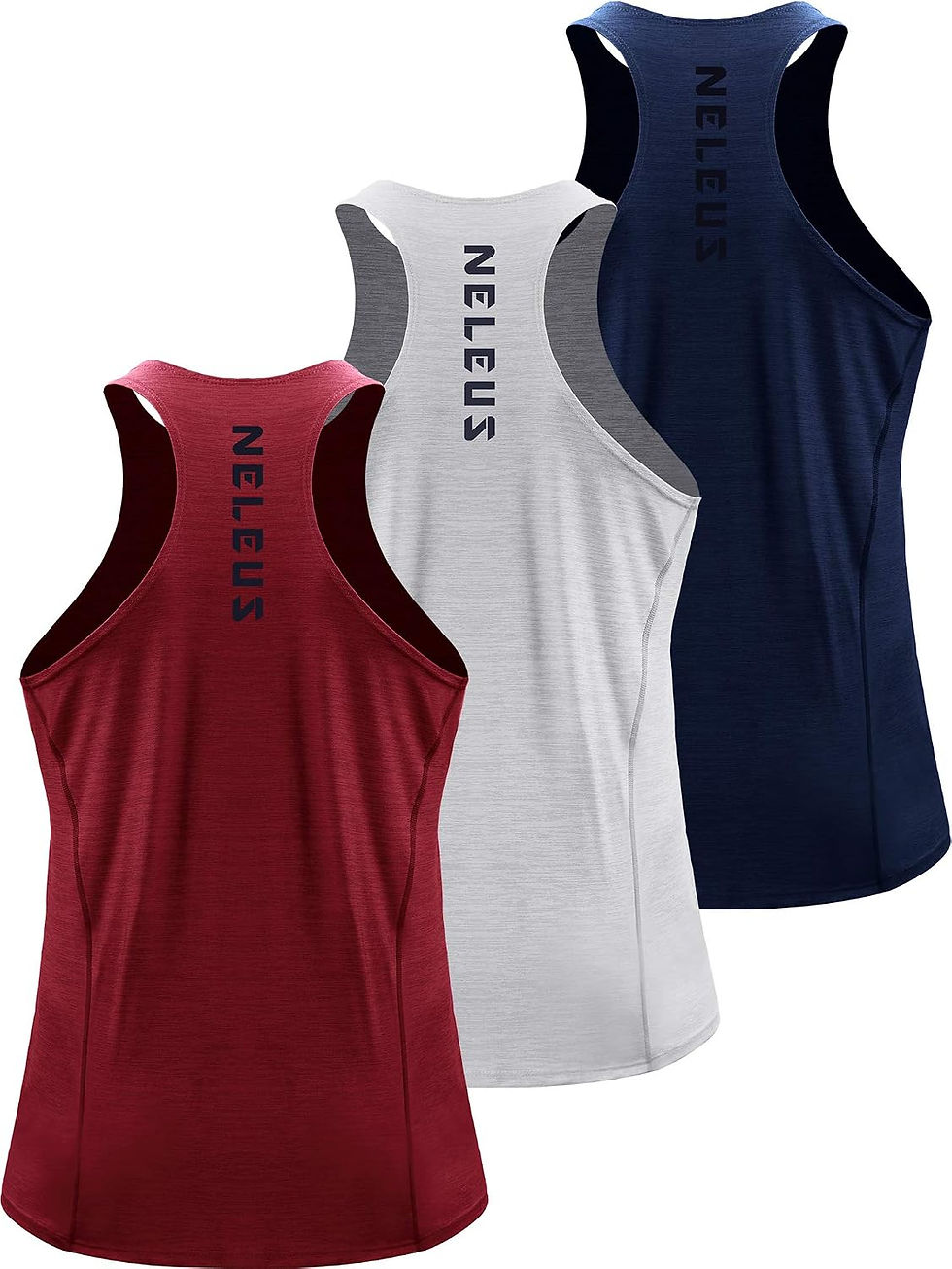 Miniature : Lot de 3 débardeurs NELEUS homme dos en Y bordeaux gris bleu