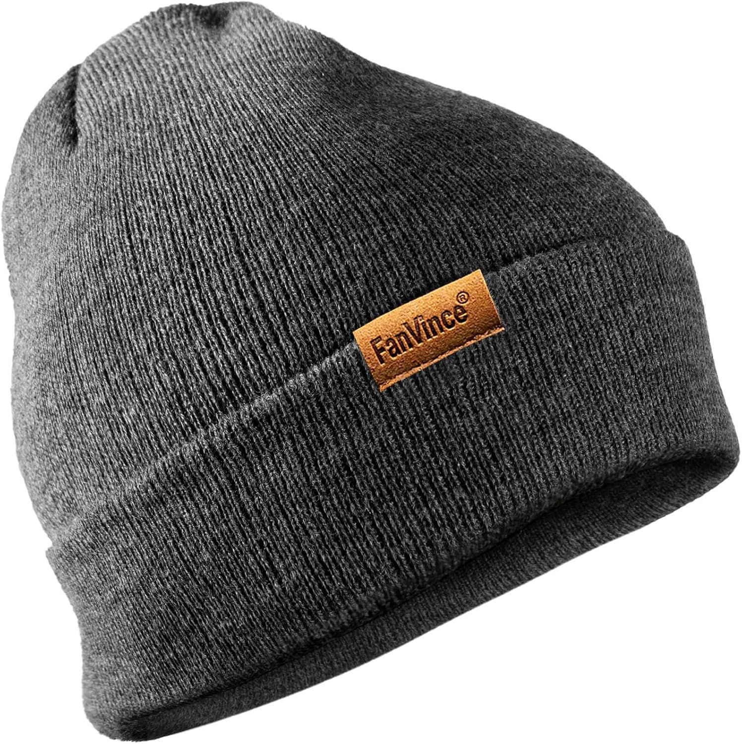 Bonnet tricoté gris FanVince pour homme et femme
