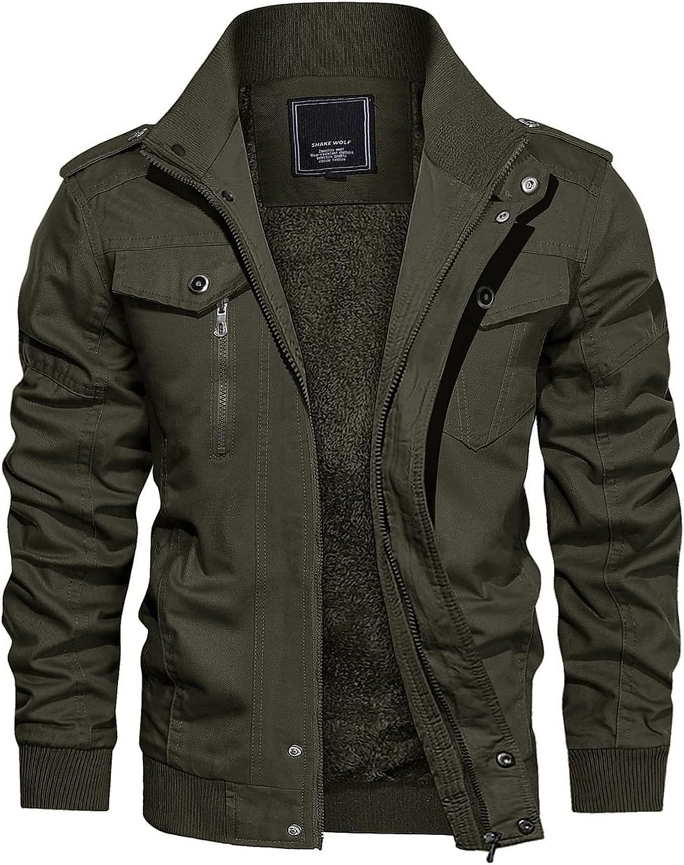 Miniature : Veste homme kaki, doublure chaude