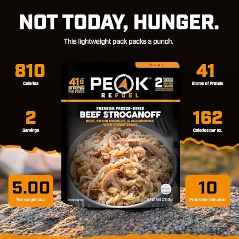 Thumbnail: Repas de randonnée lyophilisé Peak Refuel au bœuf Stroganoff avec de la vrai