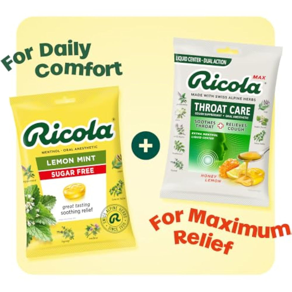 Thumbnail: Pastilles pour la gorge Ricola Citron-Menthe sans sucre – 105 unités